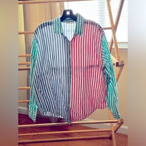 Color block button up